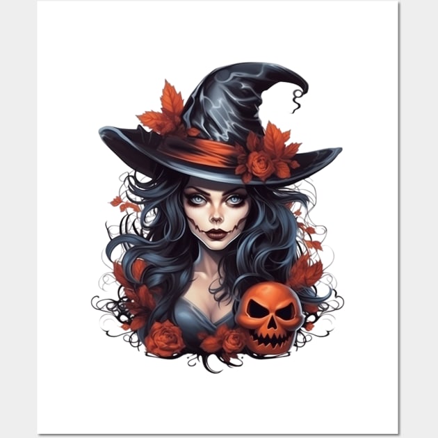 Beautiful Halloween Witch 2 Wall Art by Gypsykiss